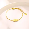 Bracciale puzzle regolabile in acciaio inossidabile dorato con ciondolo a cuore e chiusura - Stile Puzzle Oro(XLJ210) / Oro