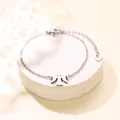 Bracciale angelo minimalista in acciaio inossidabile argento con cuore e catena regolabile - Stile Argento (XLY228)