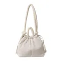 Off-white quilted nylon puffer shoulder bag with drawstring closure and knotted strap - Off White