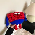 Handmade crochet Spiderman crossbody bag for kids with red and blue knitted details - Spider-Man Horizontal Style