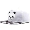 Cappellino da baseball bianco moderno con design panda e visiera piatta nera - Regolabile / Bianco