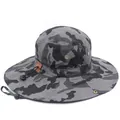 Close-up of camouflage bucket hat showing ripstop fabric and metal ventilation eyelets - M (56-58cm) / Grey Black Camouflage