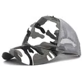 Atmungsaktive Camouflage-Trucker-Cap mit grauem Netzrücken und gebogenem Schirm für Training - Verstellbar / Weiß