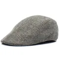 Detail shot of breathable mesh texture and fine stitching on the retro grey beret - One Size / Gray