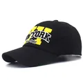 Casquette de baseball en coton noir avec patch NY jaune et broderie New York - Noir