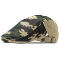 Detail of breathable mesh camouflage beret with adjustable metal buckle on back - Khaki