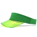 Seitenansicht der grünen Sonnenblende mit transparentem PVC-Schirm und Baumwolle - Kinder (52-55cm) / Grün