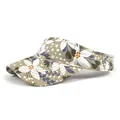 Floral print sun visor hat for women with beige cotton fabric and open top design - Adjustable / Beige