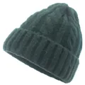 Dark green cable-knit winter beanie with thick cuffed edge for cozy outdoor warmth - Adult 56-60cm / Green
