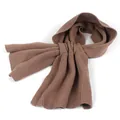 Elegant ribbed knit scarf for women in warm brown color, stylish winter neck warmer - Coffee
