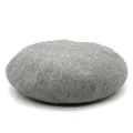 Berretto classico in lana lavorata a maglia grigio medio da donna con trama fine invernale - M (56-58cm) / Grigio
