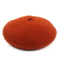Béret classique en laine orange brûlé pour femme, chapeau d'artiste élégant style automne - M (56-58cm) / Orange