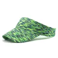 Detail of space-dye sports sun visor with vibrant colorful knit texture and wide brim - Adjustable / Green