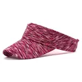 Side view of wine red space-dye knitted sun visor with wide brim and breathable fabric - Adjustable / Red