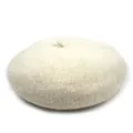Béret classique en laine blanc cassé avec une texture feutrée douce pour l'automne-hiver - M (56-58cm) / Crème