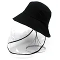 Cappello da pescatore nero con visiera protettiva in PVC e sottogola regolabile - Taglia unica / Nero