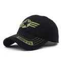 Black US ARMY baseball cap with military star embroidery and camo pattern details - Adjustable / Black
