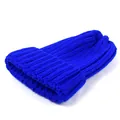 Bonnet en maille côtelée épaisse bleu cobalt avec large revers pour la chaleur hivernale - Adulte / Bleu