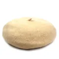 Béret classique en laine beige avec petite pointe pour un look élégant en automne - M (56-58cm) / Poche zippée