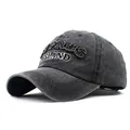 Charcoal grey vintage cotton baseball cap featuring Cyprus Island embroidery - Adjustable / Black