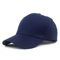 Dettaglio del berretto da baseball in cotone blu navy classico con visiera ricurva - Regolabile / Blu navy