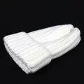 Bonnet en maille côtelée blanche pour l'hiver avec revers large pour sport extérieur - Blanc