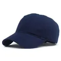Klassische marineblaue Baumwoll-Baseballkappe mit Sechs-Panel-Struktur und gebogenem Rand - Verstellbar / Marineblau
