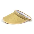 Damen Sonnenvisier aus Leinen in Hellbraun mit breiter Krempe und atmungsaktivem Futter - Beige