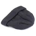 Close-up of the knitted texture and folded brim on a dark gray winter beanie cap - M (56-58cm) / Gray