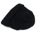 Detailed top view of a black knitted beanie with a stylish distressed finish for winter - M (56-58cm) / Black