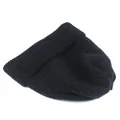 Detail of the black vertical ribbed knit texture on a cozy winter beanie hat - M (56-58cm) / Black