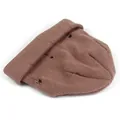 Distressed brown knit beanie hat with trendy ripped details for a street fashion style - M (56-58cm) / Brown