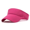 Detail of rose red visor cap fabric texture and reinforced stitching on the brim - M (56-58cm) / Watermelon red