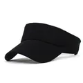 Detail view of the black breathable sun visor hat showing fabric texture and curved brim - M (56-58cm) / Black