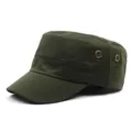 Detalle de gorra militar verde oliva de algodón con agujeros de ventilación metálicos - M / Verde