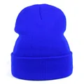 Detailed view of bright blue ribbed knit beanie featuring wide cuff and soft texture - M (56-58cm) / Sapphire Blue