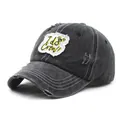 Casquette de baseball en coton noir délavé avec écusson brodé I do Crew style rétro - M / Noir