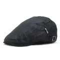 Detail view of black mesh ivy cap with green SPORTS label and metal buckle closure - M / Black