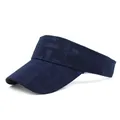 Visera deportiva ajustable azul oscuro con patrón SPORT en relieve para fitness exterior - M (56-58cm) / Azul marino