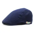Détail du béret en coton bleu marine avec étiquette latérale brodée EXPERIENCE - M / Bleu marine