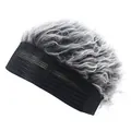 Breathable mesh baseball cap with silver grey curly wig hair for summer sports fashion - Adjustable / Black Base Grey Hair