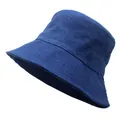 Classic deep blue denim bucket hat with wide brim and stitched details for sun protection - M (56-58cm) / Dark Blue