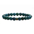 Perlenarmband aus Naturstein mit Malachit und weißem Türkis in minimalistischem Stil - Chrysokoll
