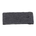 Close-up of dark grey ribbed knit headband featuring black MASENPRINCE embroidery - M (56-58cm) / Gray