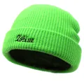 Berretto in maglia a coste verde neon con ricamo 29blue, caldo cappello invernale alla moda - Verde / M (56-58cm)