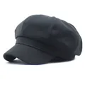 Gorra clásica de repartidor negra en algodón para mujer con diseño octogonal y visera - M(56-58cm) / Negro