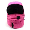 Winter thermal trapper hat in rose pink with thick faux fur lining and face mask - M / Rose Red