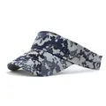 Adjustable digital camo visor hat for outdoor sports with breathable open top design - M / Blue