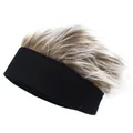 Detail of creative wide elastic headband with spiky blonde synthetic wig hair - Black And Coffee (Cloth Style)