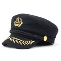Gorra militar negra con bordado de corona dorada y espigas de trigo en la visera - M (56-58cm) / Negro